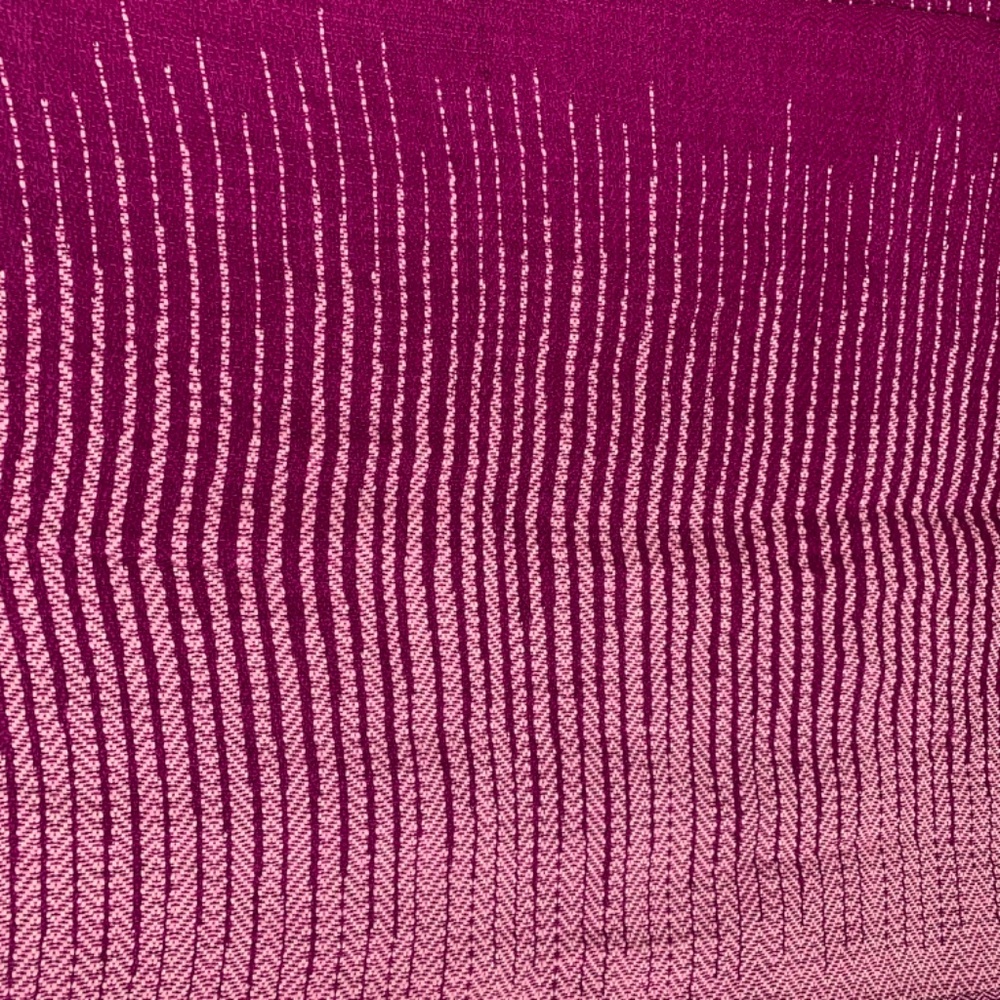 Soft Cotton Knit Long Shawl Lg Scarf Cranberry Decreasing Pink Stripes Excellent - Picture 5 of 10